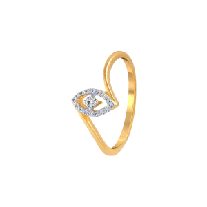 18KT (750) Yellow Gold And Diamond Ring For Women