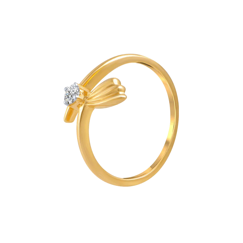 18KT (750) Yellow Gold And Diamond Ring For Women