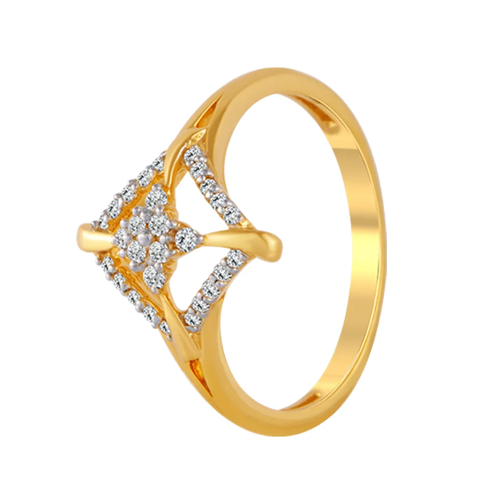 18KT (750) Yellow Gold And Diamond Ring For Women