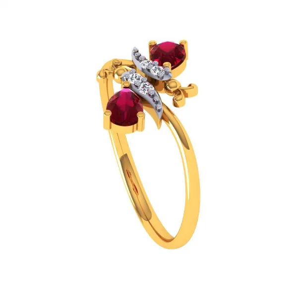 18KT (750) Yellow Gold And Diamond Ring For Women