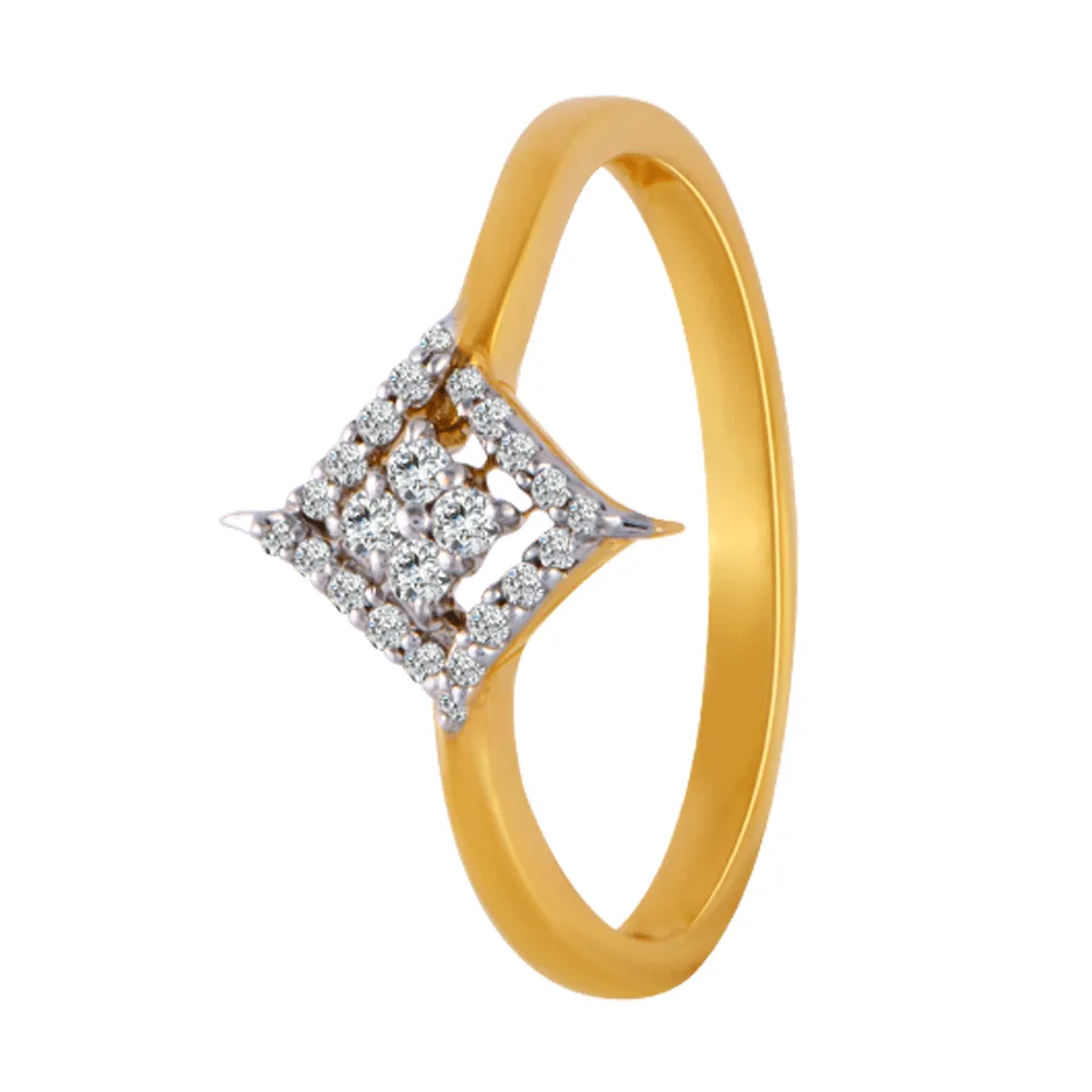 18KT (750) Yellow Gold And Diamond Ring For Women