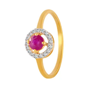 18KT (750) Yellow Gold And Diamond Ring For Women
