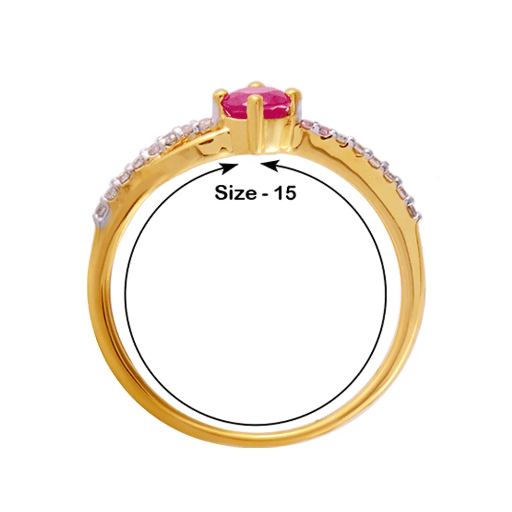 18KT (750) Yellow Gold And Diamond Ring For Women