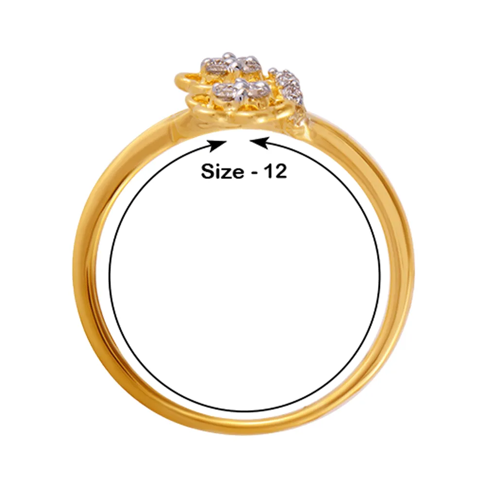 18KT (750) Yellow Gold And Diamond Ring For Women