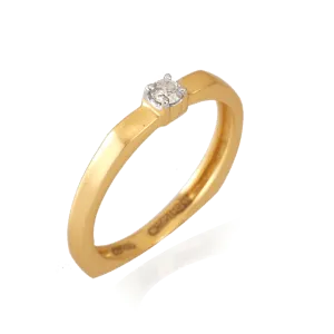 18KT (750) Yellow Gold And Diamond Ring For Women