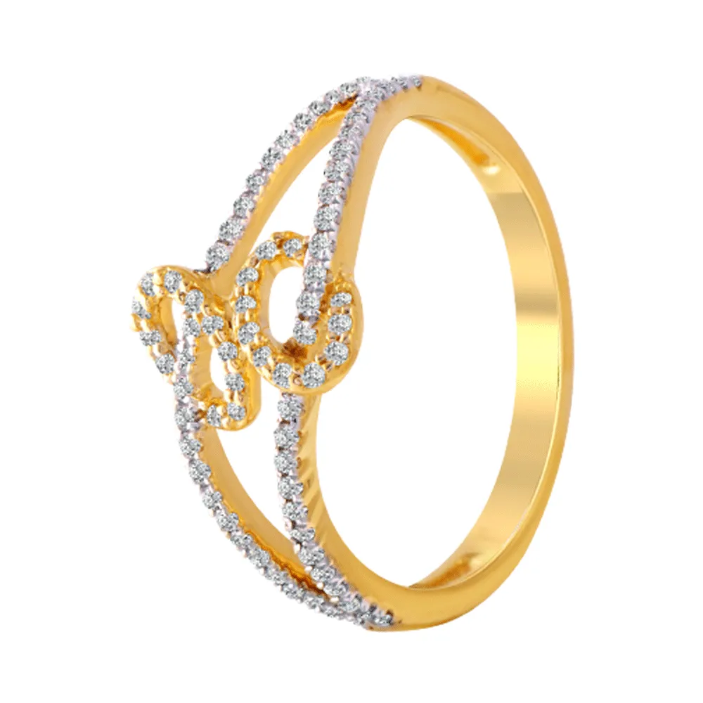 18KT (750) Yellow Gold And Diamond Ring For Women