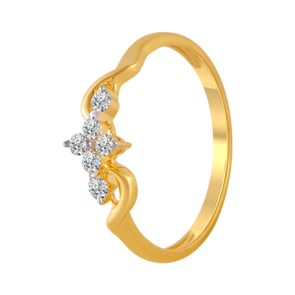 18KT (750) Yellow Gold And Diamond Ring For Women