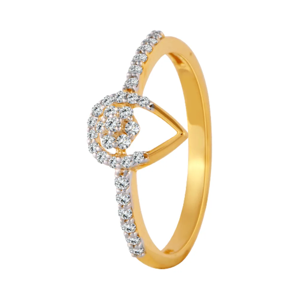 18KT (750) Yellow Gold And Diamond Ring For Women