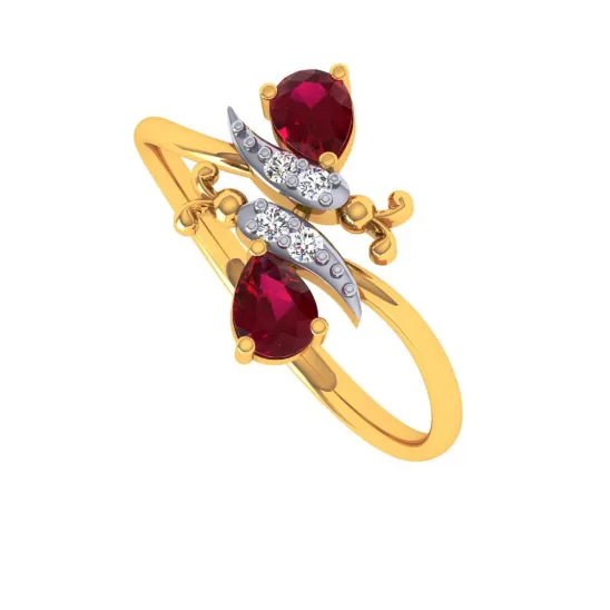 18KT (750) Yellow Gold And Diamond Ring For Women