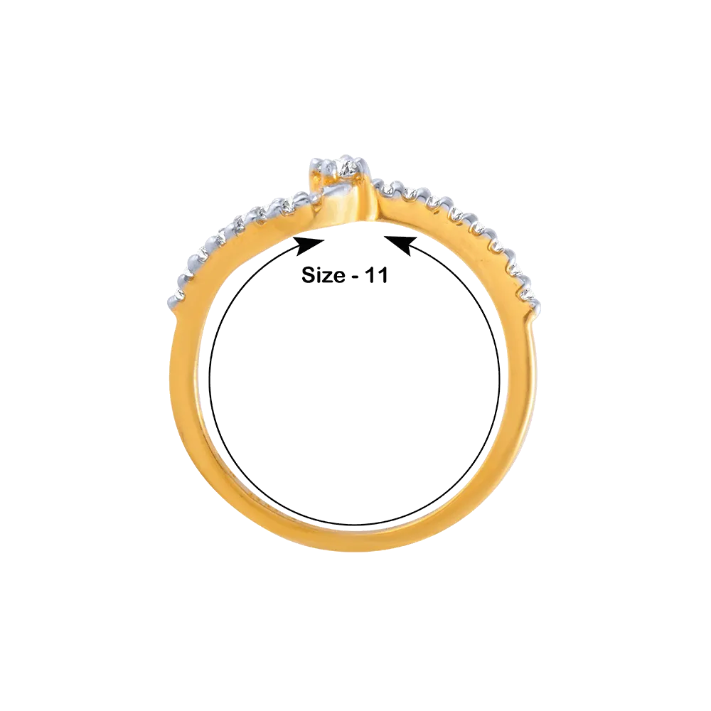 18KT (750) Yellow Gold And Diamond Ring For Women