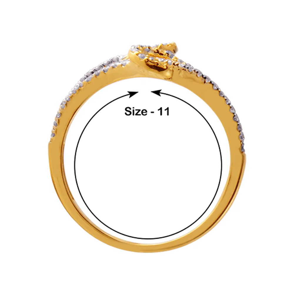 18KT (750) Yellow Gold And Diamond Ring For Women
