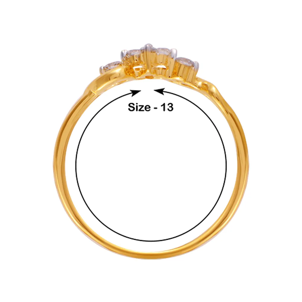 18KT (750) Yellow Gold And Diamond Ring For Women