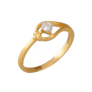 18KT (750) Yellow Gold And Diamond Ring For Women