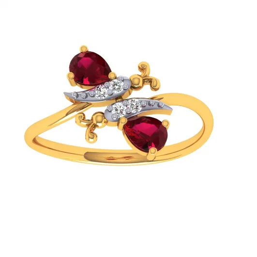 18KT (750) Yellow Gold And Diamond Ring For Women