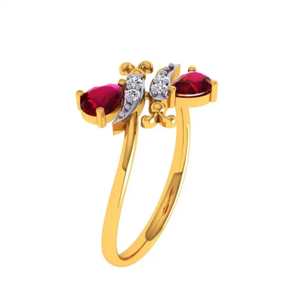 18KT (750) Yellow Gold And Diamond Ring For Women