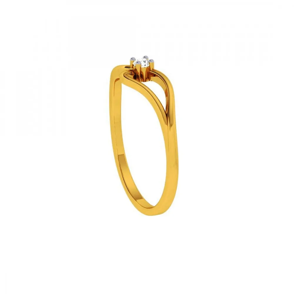 18KT (750) Yellow Gold And Diamond Ring For Women