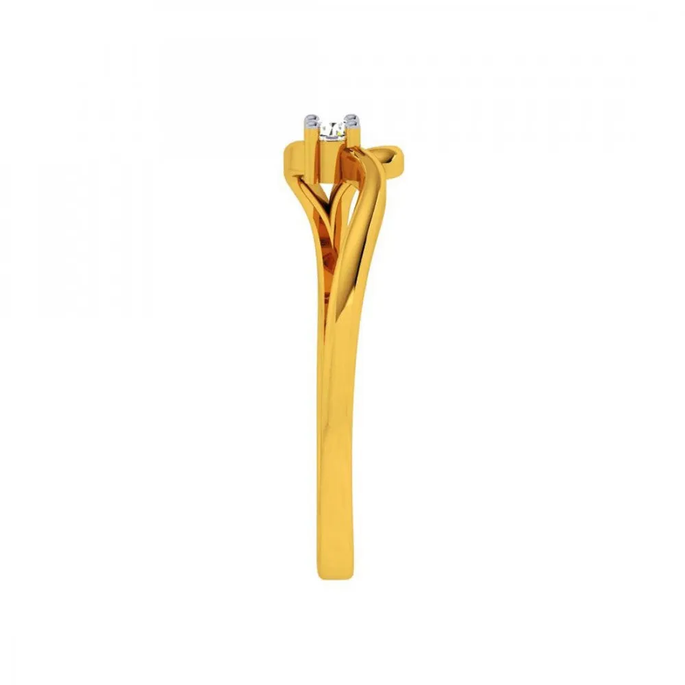 18KT (750) Yellow Gold And Diamond Ring For Women