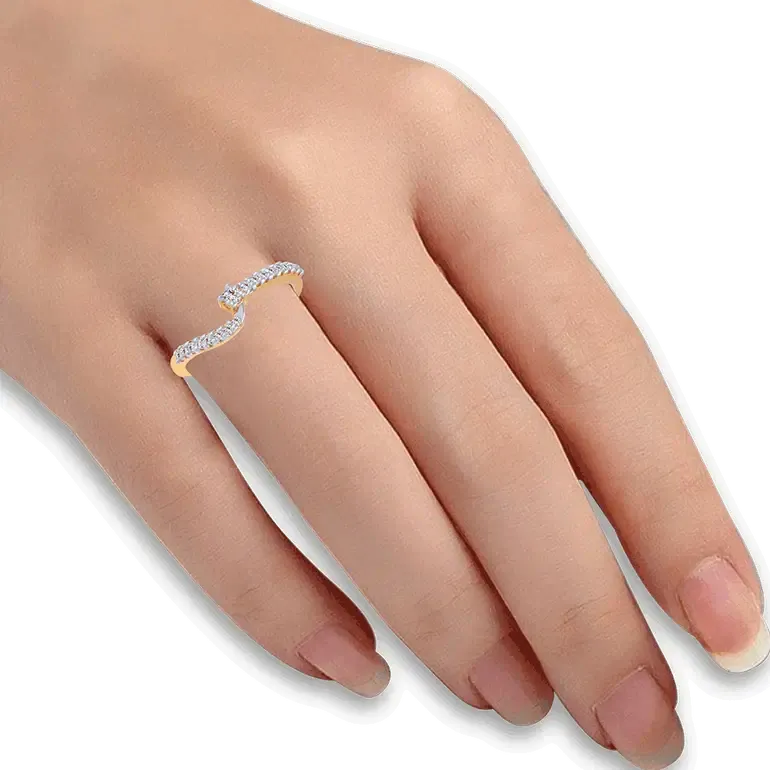 18KT (750) Yellow Gold And Diamond Ring For Women