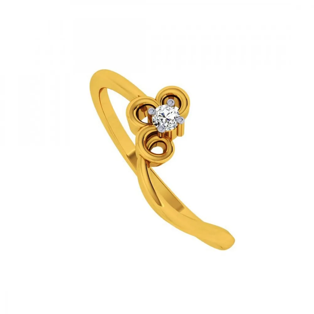 18KT (750) Yellow Gold And Diamond Ring For Women