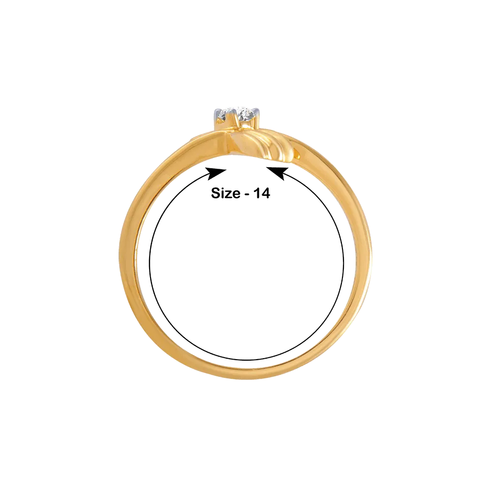 18KT (750) Yellow Gold And Diamond Ring For Women