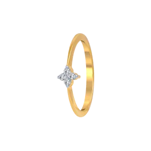 18KT (750) Yellow Gold And Diamond Ring For Women