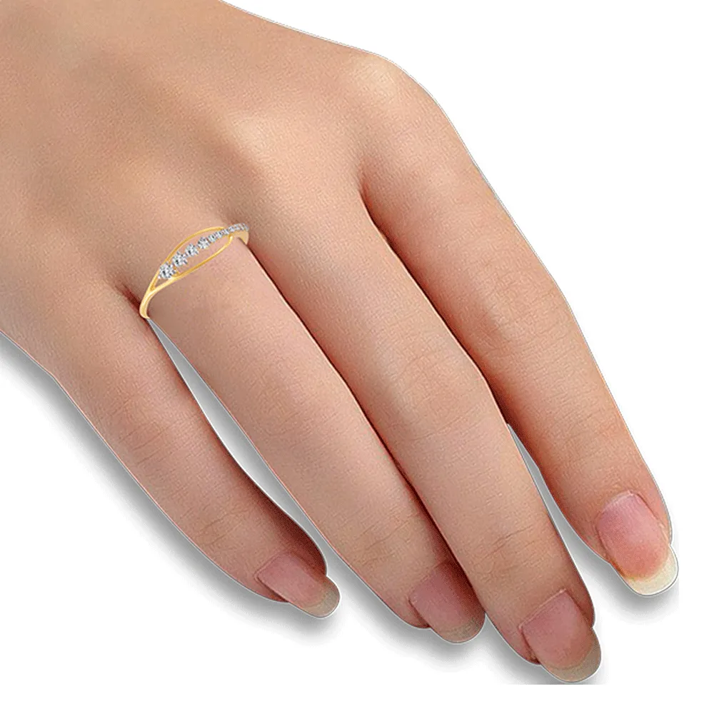 18KT (750) Yellow Gold And Diamond Ring For Women
