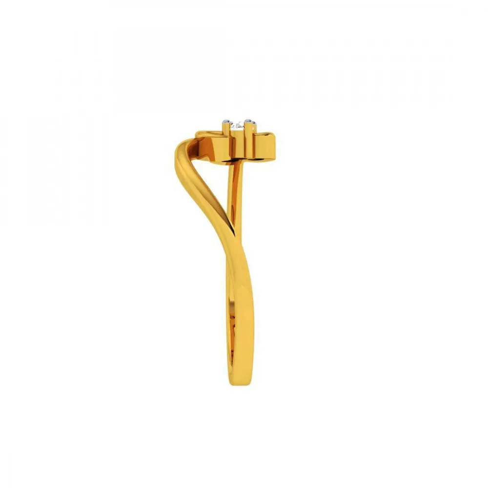 18KT (750) Yellow Gold And Diamond Ring For Women