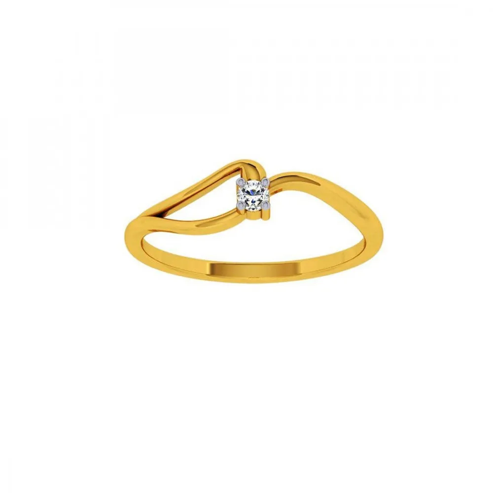 18KT (750) Yellow Gold And Diamond Ring For Women