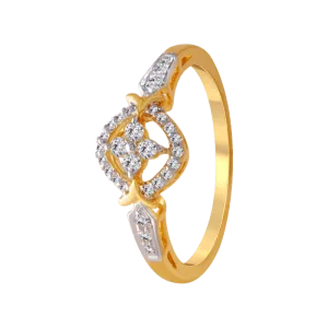 18KT (750) Yellow Gold And Diamond Ring For Women