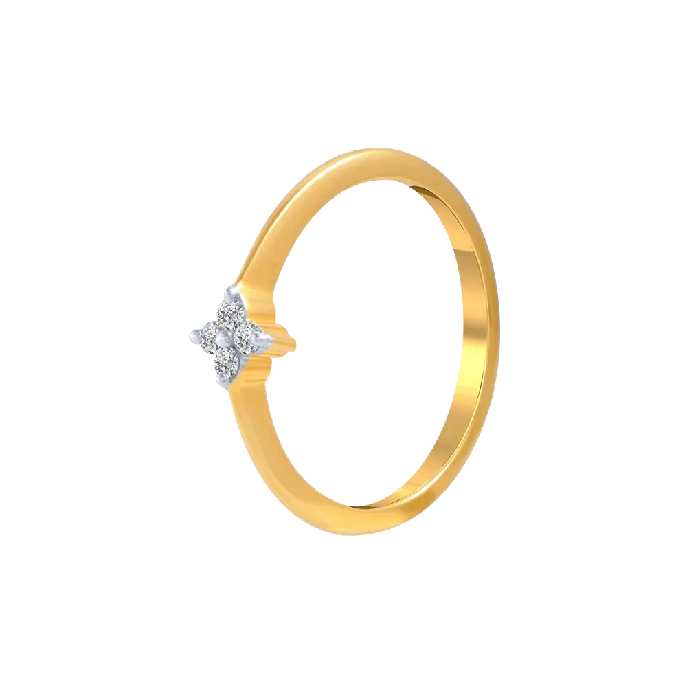 18KT (750) Yellow Gold And Diamond Ring For Women