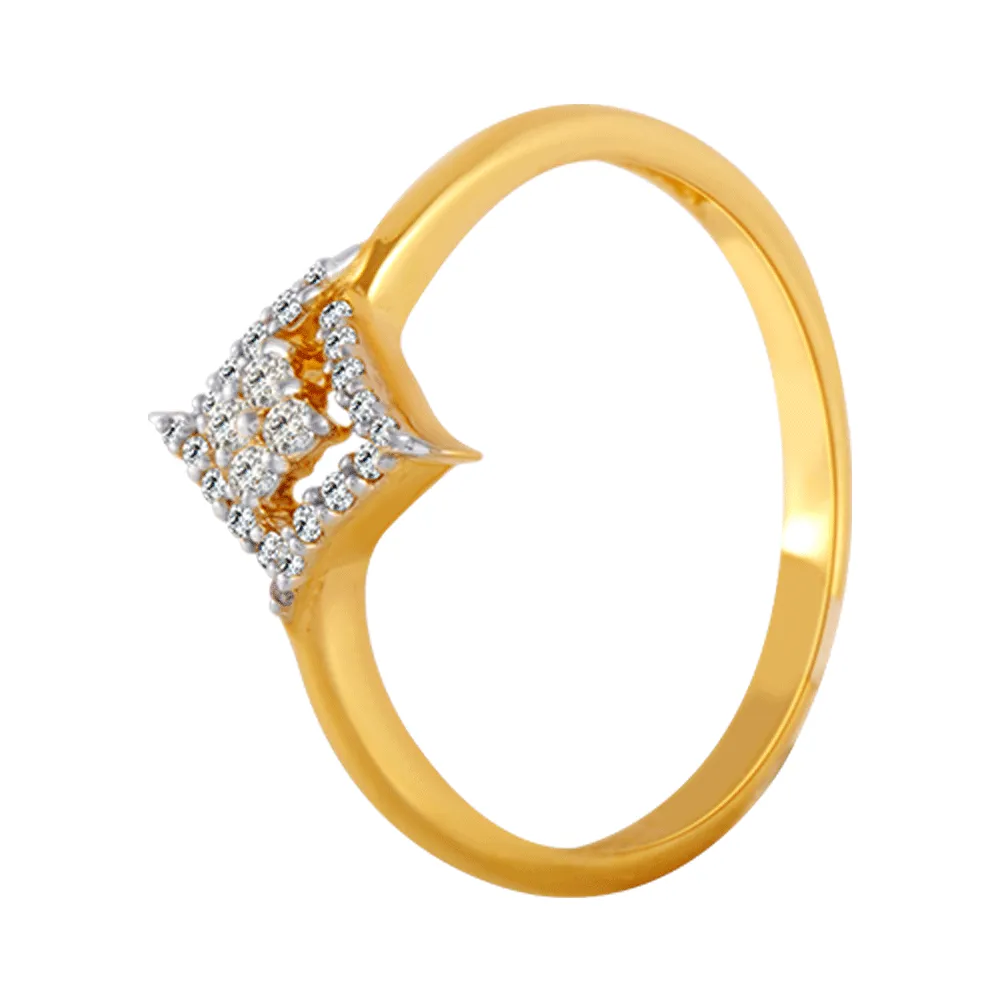 18KT (750) Yellow Gold And Diamond Ring For Women
