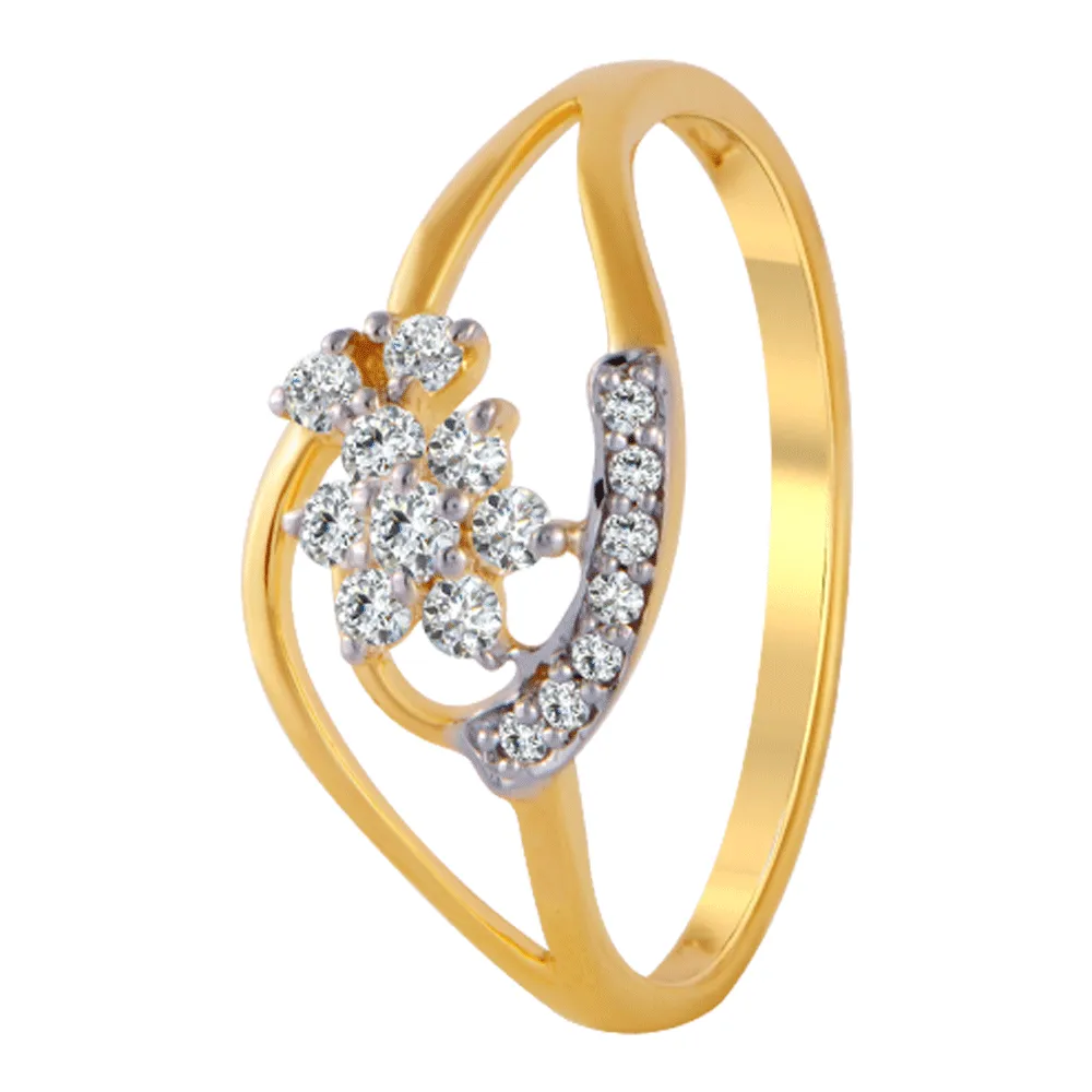 18KT (750) Yellow Gold And Diamond Ring For Women