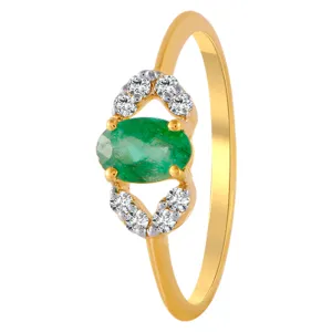 18KT (750) Yellow Gold And Diamond Ring For Women