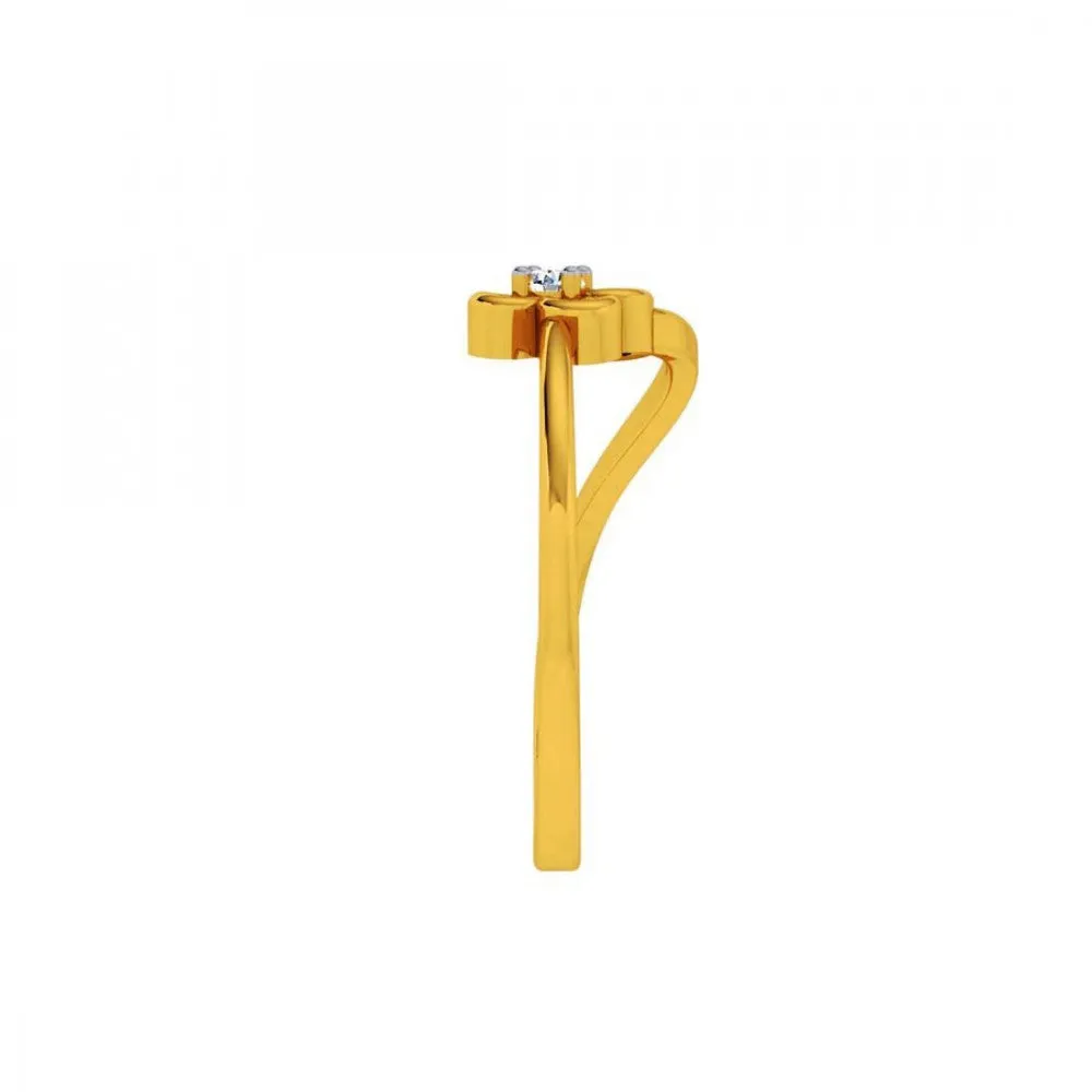 18KT (750) Yellow Gold And Diamond Ring For Women