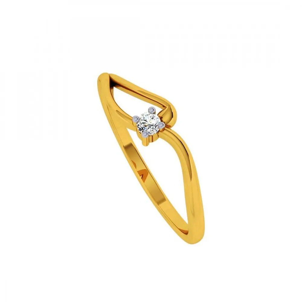 18KT (750) Yellow Gold And Diamond Ring For Women