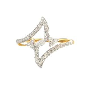 18KT (750) Yellow Gold And Diamond Ring For Women