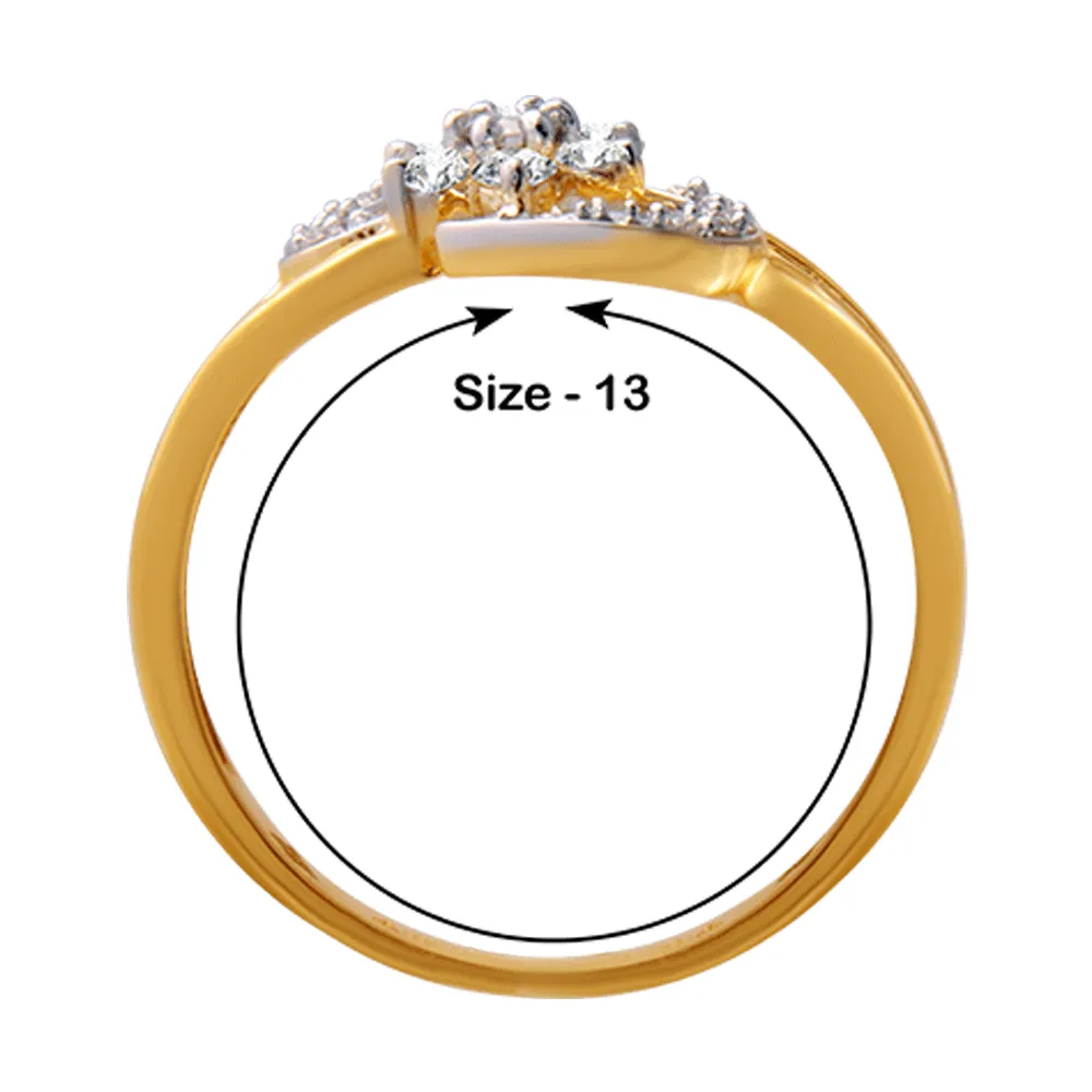 18KT (750) Yellow Gold And Diamond Ring For Women
