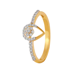 18KT (750) Yellow Gold And Diamond Ring For Women