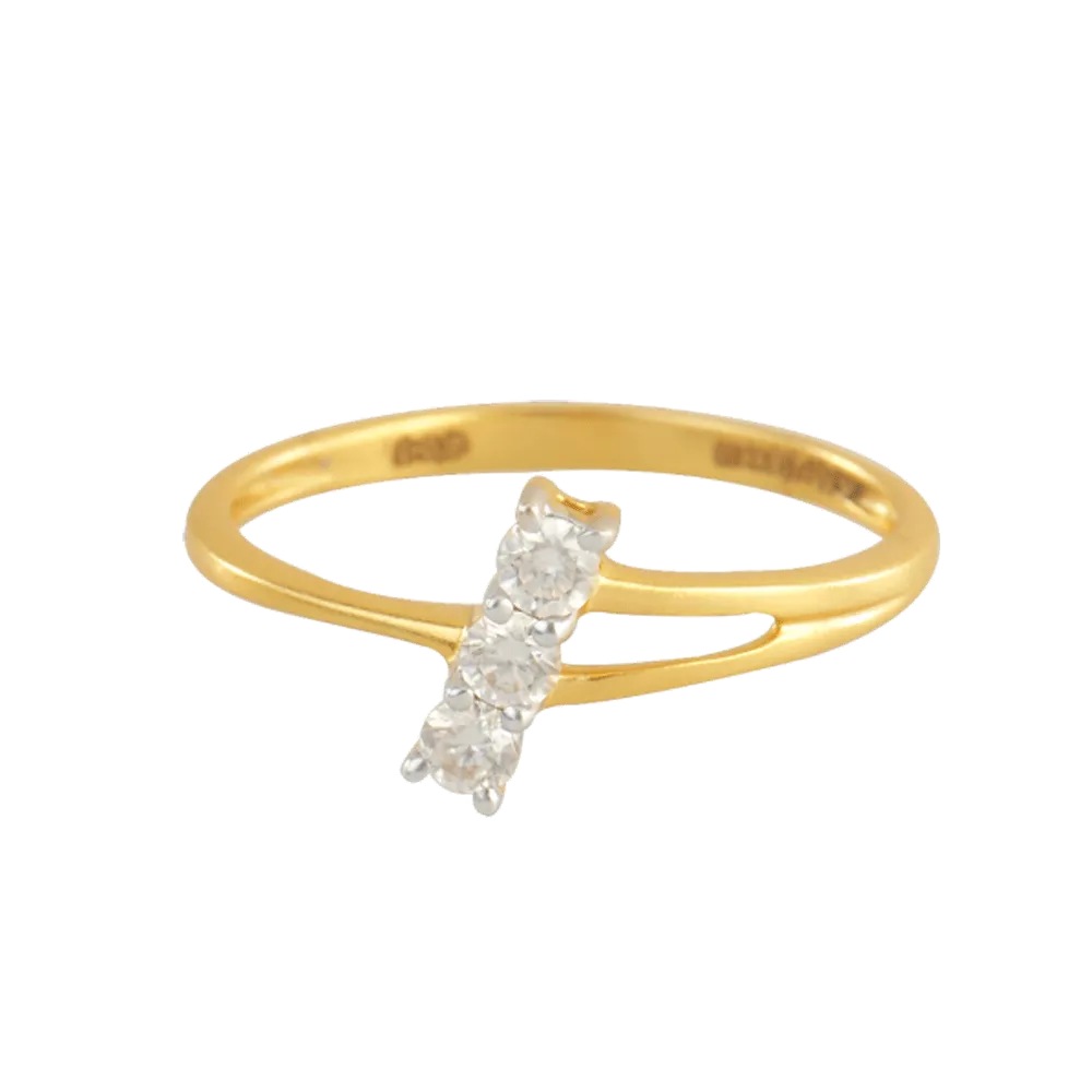 18KT (750) Yellow Gold And Diamond Ring For Women