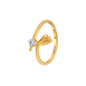 18KT (750) Yellow Gold And Diamond Ring For Women