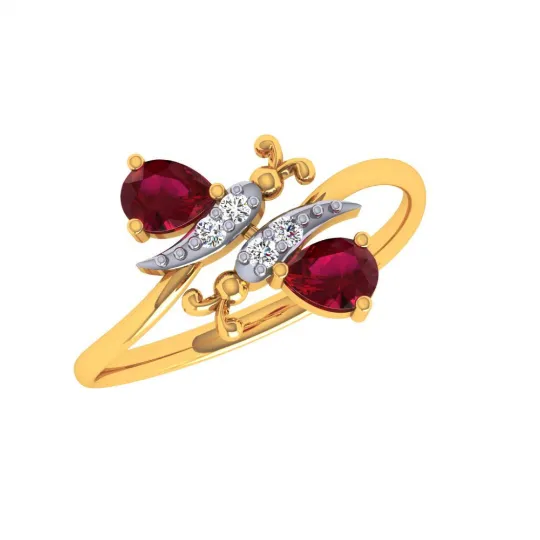 18KT (750) Yellow Gold And Diamond Ring For Women