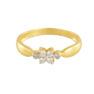 18KT (750) Yellow Gold And Diamond Ring For Women