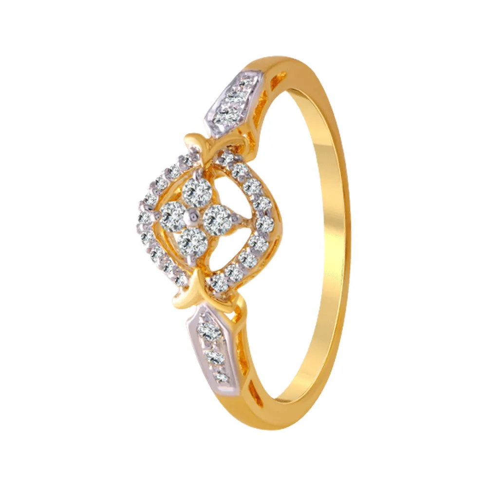18KT (750) Yellow Gold And Diamond Ring For Women