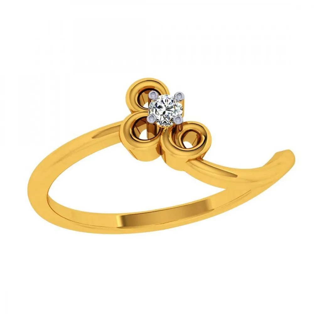 18KT (750) Yellow Gold And Diamond Ring For Women