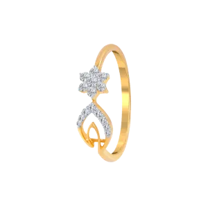 18KT (750) Yellow Gold And Diamond Ring For Women
