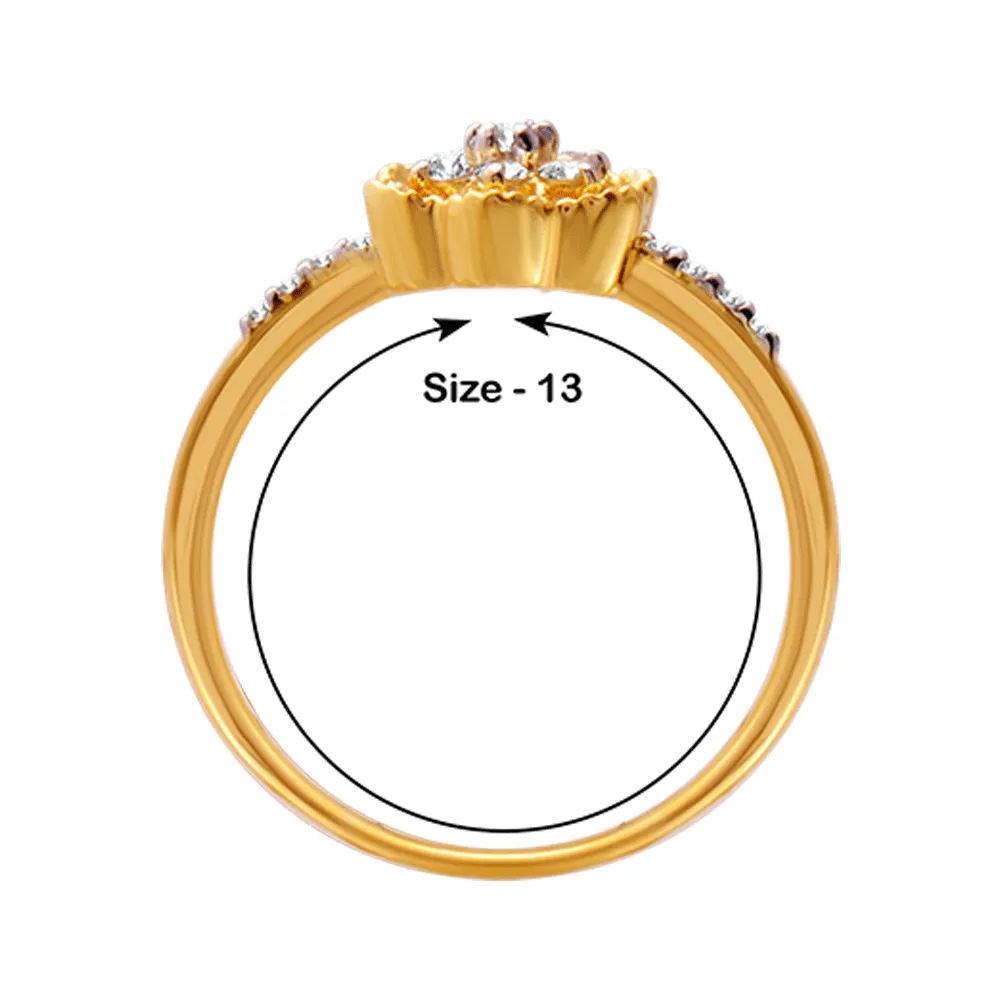 18KT (750) Yellow Gold And Diamond Ring For Women