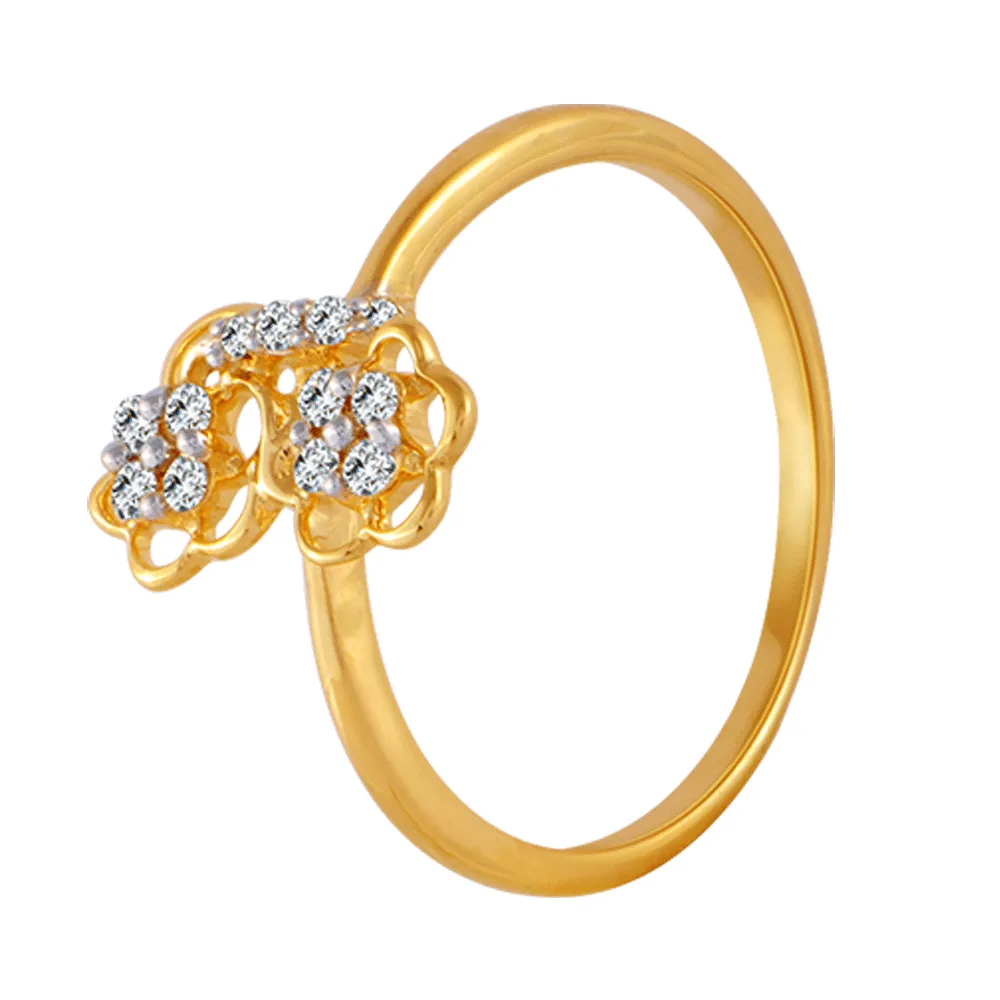 18KT (750) Yellow Gold And Diamond Ring For Women