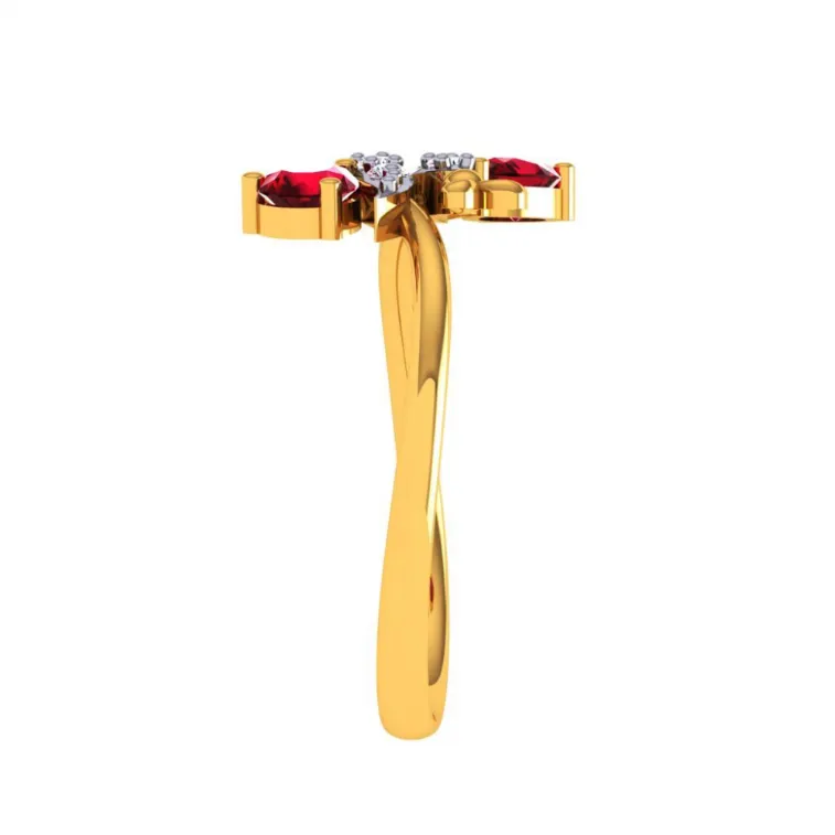 18KT (750) Yellow Gold And Diamond Ring For Women