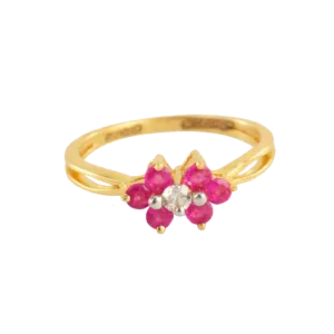 18KT (750) Yellow Gold And Diamond Ring For Women