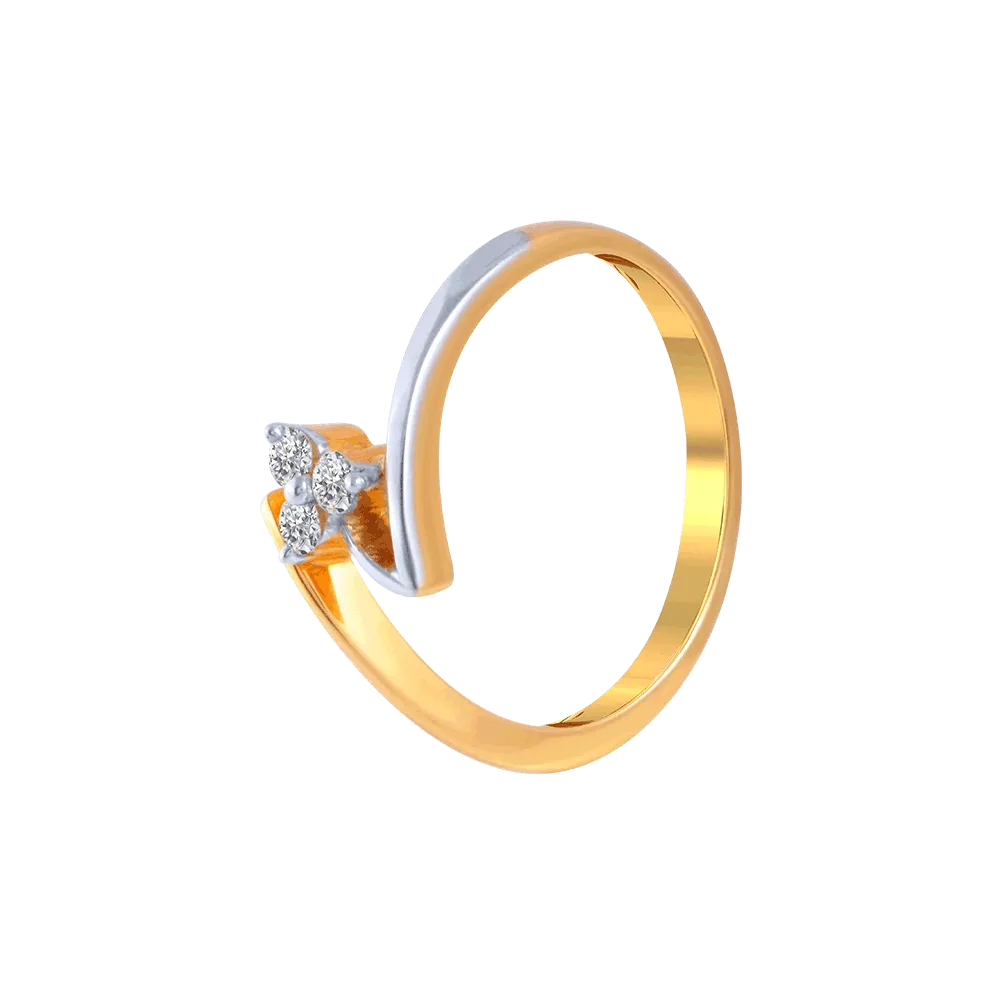 18KT (750) Yellow Gold And Diamond Ring For Women